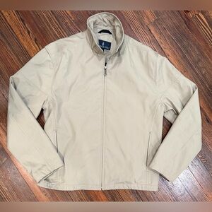London Fog Men’s Lightweight Microfiber Beige Golf Jacket W/ Pockets Sz L NWOT